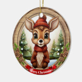 Deer Xmas Character Reindeer Animal Christmas Cer Keramisch Ornament (Links)