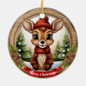Deer Xmas Character Reindeer Animal Christmas Cer Keramisch Ornament (Achterkant)