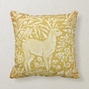 Deer Yellow Gold Woodland Bird Natuur Sierkussen