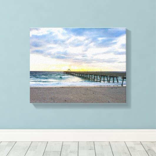 Deerfield Beach, FL Canvas Afdruk (Insitu (Houten vloer))
