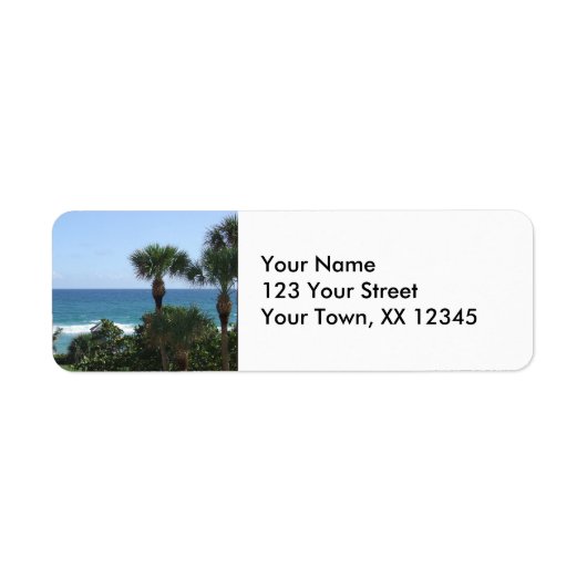 Deerfield Beach, FL Palm Trees Retouradres Label (Voorkant)