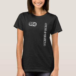 Deerfield Beach Florida 954 Area Code Vintage Retr T-shirt