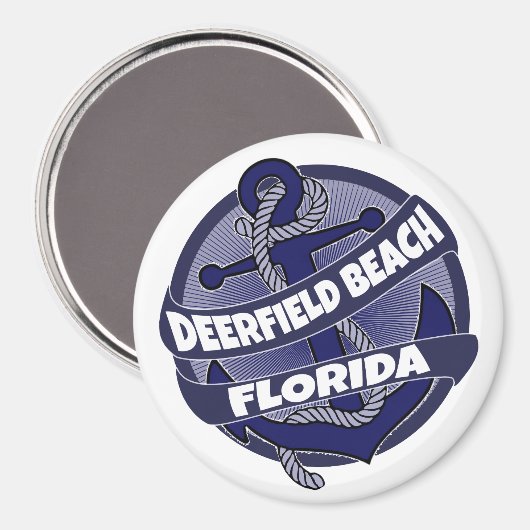 Deerfield Beach Florida anchor swirl magnet (Voorkant / Achterkant)