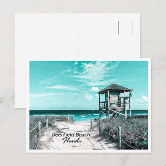 DEERFIELD BEACH FLORIDA BRIEFKAART (Voorkant / Achterkant)