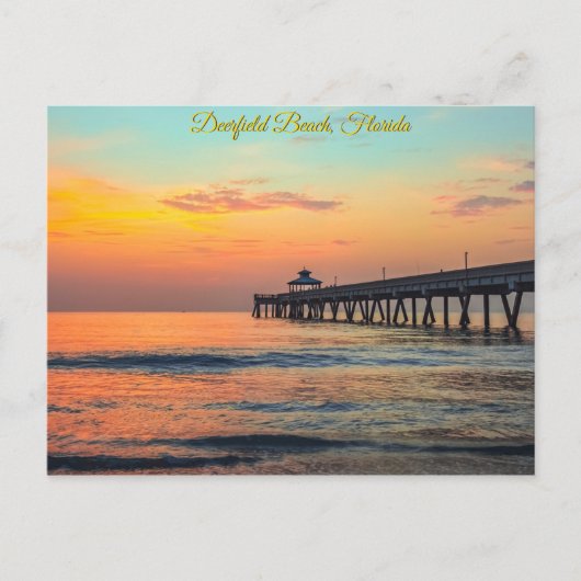 Deerfield Beach, Florida - Daybreak Pastels Briefkaart (Voorkant)