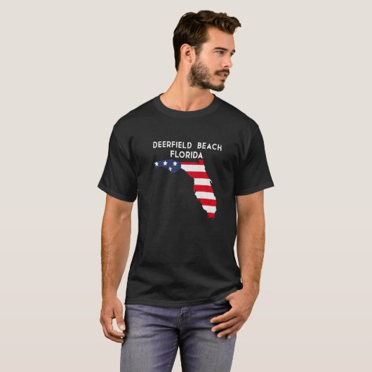 Deerfield Beach Florida USA State Travel F T-shirt (Voorkant volledig)