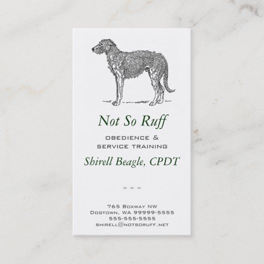 Deerhound Dog Business Visitekaartje (Voorkant)