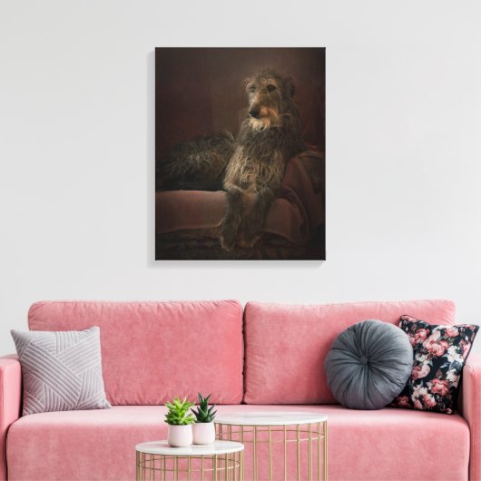 Deerhound on a Sofa Canvas Afdruk (Insitu (Woonkamer))