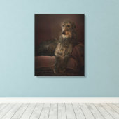 Deerhound on a Sofa Canvas Afdruk (Insitu (Houten vloer))