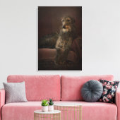 Deerhound on a Sofa Canvas Afdruk (Insitu (Woonkamer))