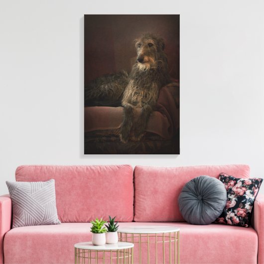Deerhound on a Sofa Canvas Afdruk (Insitu (Woonkamer))