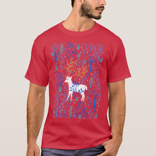 Deericorn In Blue familie T-shirt (Voorkant)