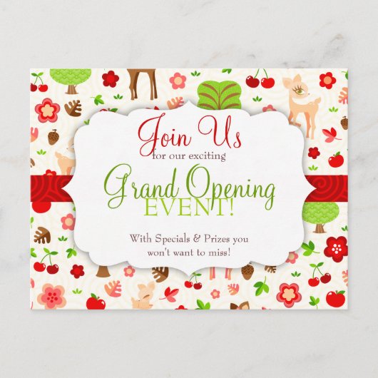 Deerie Forest Grand Opening Briefkaart (Voorkant)