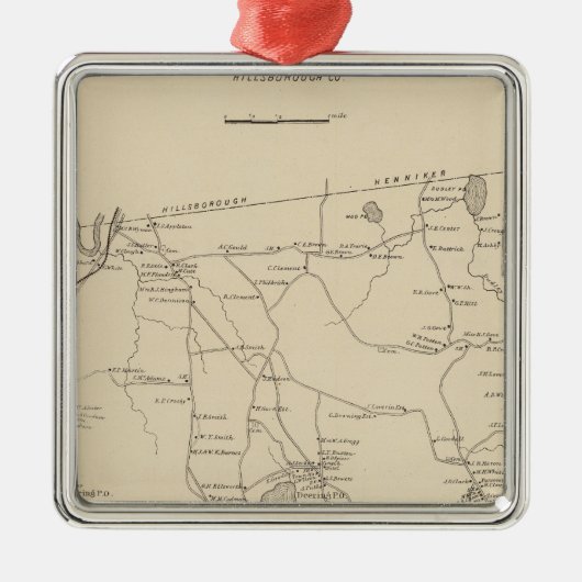 Deering, Hillsborough Co. Metalen Ornament (Voorkant)