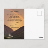 Deernstige Betuiging van Medeleven Regenboog Condo Briefkaart (Achterkant)