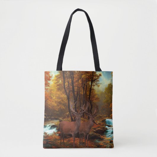 Deers by a Woodland Stream Canvas tas (Voorkant)