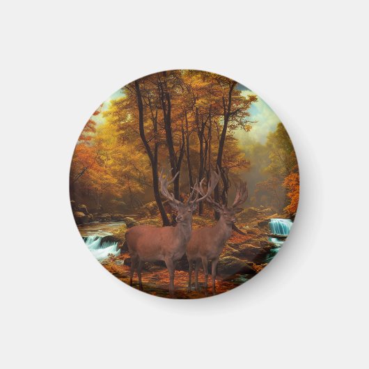 Deers by a Woodland Stream Magneet (Voorkant)