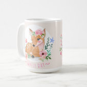 Deers de Dag buiten bij mooie bloemen Koffiemok (Voorkant links)