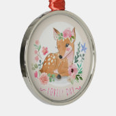 Deers de Dag buiten bij mooie bloemen Metalen Ornament (Rechts)