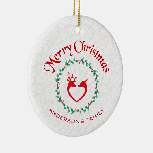 Deers en kerstmis keramisch ornament (Rechts)