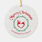 Deers en kerstmis keramisch ornament (Voorkant)