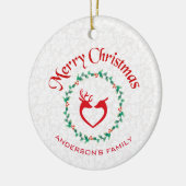 Deers en kerstmis keramisch ornament (Links)