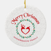 Deers en kerstmis keramisch ornament (Achterkant)
