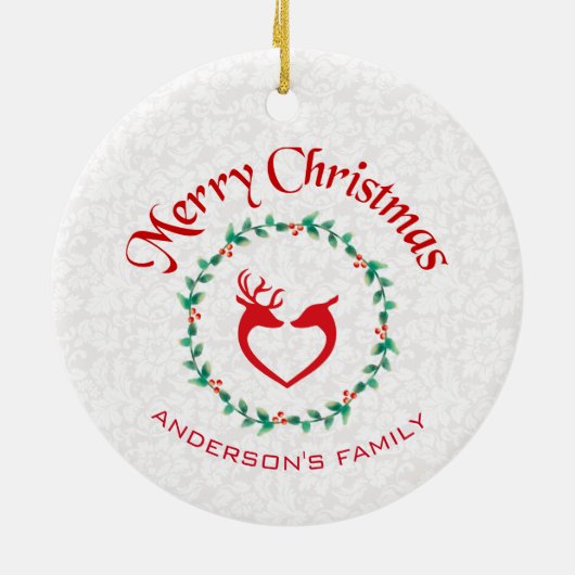 Deers en kerstmis keramisch ornament (Achterkant)