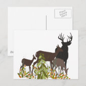 Deers in de Wilde. Bosdieren Briefkaart (Voorkant / Achterkant)
