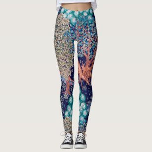 Deers in het bos, William Morris Leggings