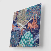 Deers in het bos, William Morris Vierkante Klok (Hoek)
