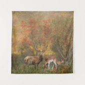 Deers in het herfstbos wandkleed (Voorkant)