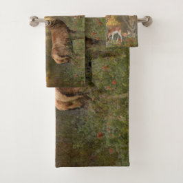Deers in het najaar poster tapestry tripty bad handdoek