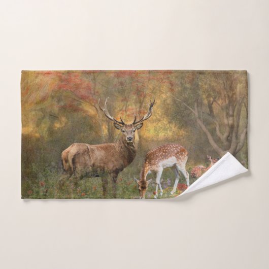 Deers in het najaar poster tapestry tripty bad handdoek (Handdoek)