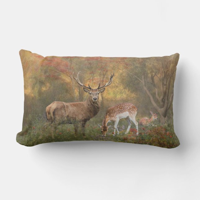 Deers in het najaar poster tapestry tripty buitenkussen (Voorkant)