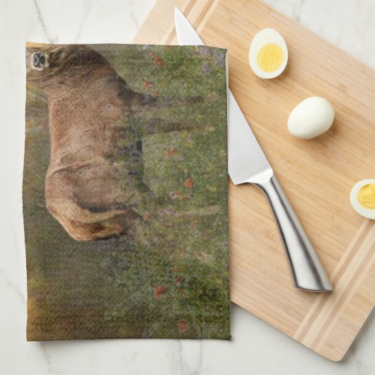 Deers in het najaar poster tapestry tripty theedoek (Quarter Fold)