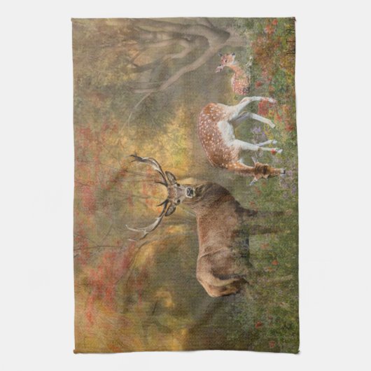 Deers in het najaar poster tapestry tripty theedoek (Verticaal)