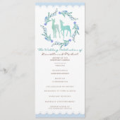Deers in Love Woodland Winter Wedding Program Card Programmakaart (Voorkant)