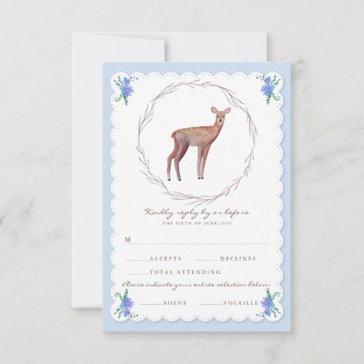 Deers in Love Woodland Winter Wedding RSVP (Voorkant)
