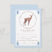 Deers in Love Woodland Winter Wedding RSVP (Voorkant / Achterkant)