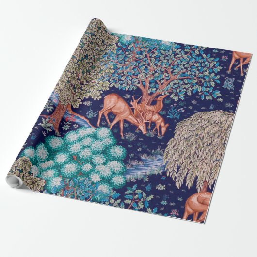 Deers in The Forest, William Morris Cadeaupapier (Uitgerold)