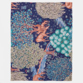 Deers in The Forest, William Morris Fleece Deken (Voorkant)