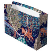 Deers in The Forest, William Morris Large Gift Bag Groot Cadeauzakje (Achterkant Gekanteld)