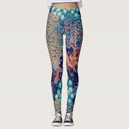 Deers in The Forest, William Morris Leggings (Voorkant)