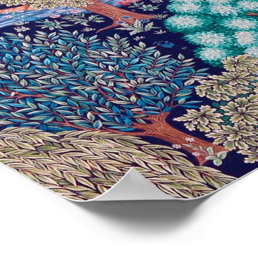 Deers in The Forest, William Morris Poster (Hoek)