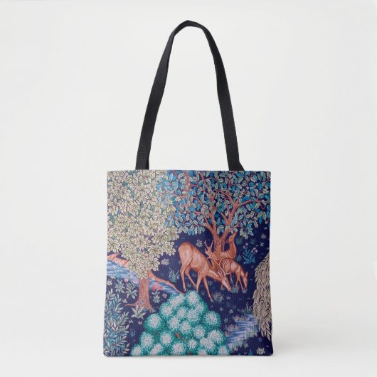 Deers in The Forest, William Morris Tote Bag (Voorkant)