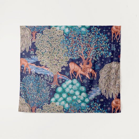 Deers in The Forest, William Morris Wandkleed (Voorkant (horizontaal))
