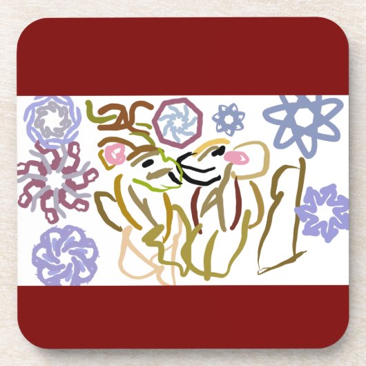 Deer's winter lover  bier onderzetter (Voorkant)