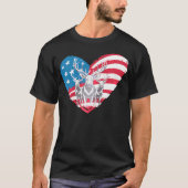 Deers With America Flag Western 4Th Of July Huntin T-shirt (Voorkant)