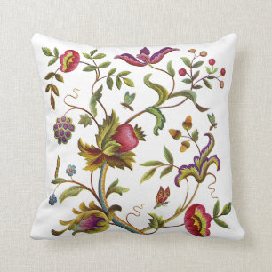 Deerwod Faux Jacobean Embroized Pillow Kussen